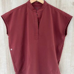 Figs Rafaela Scrub Top Dark Cherry